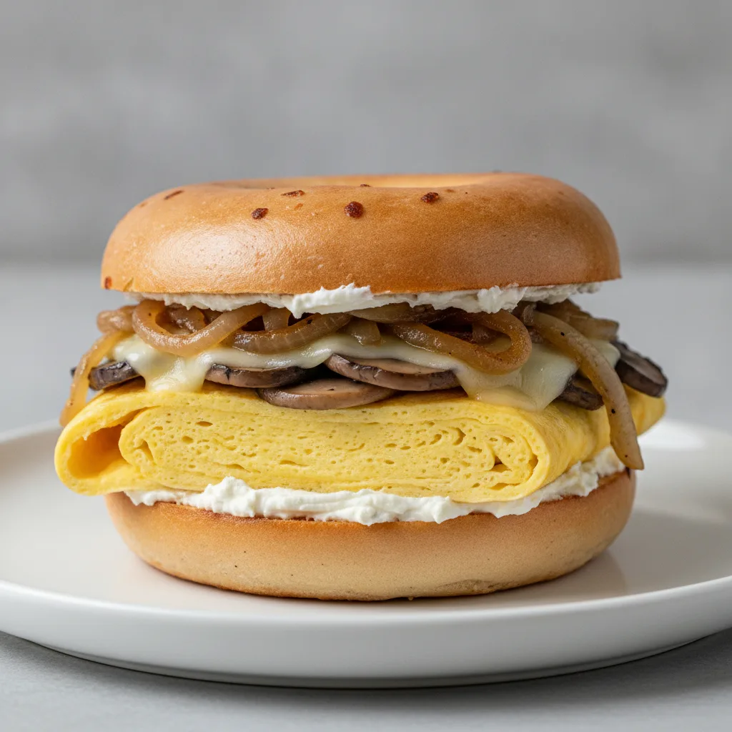 Truffle and Eggs Bagel (Onion Bagel) Truffle and Eggs Bagel (Onion Bagel)