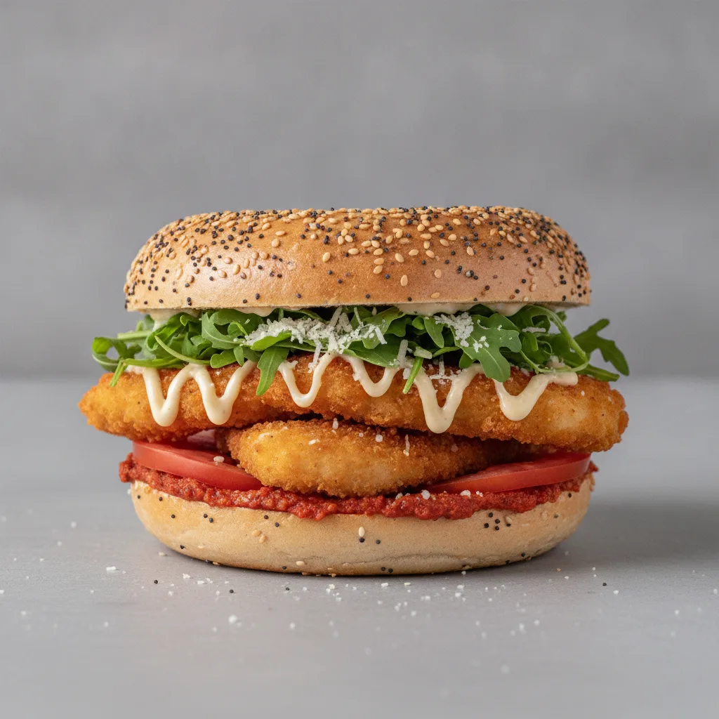 Chicken Parmigiana Bagel (Everything Bagel) Chicken Parmigiana Bagel (Everything Bagel)