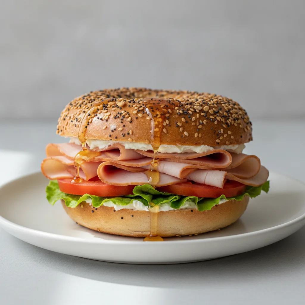 Turkey and Hot Honey Bagel (Everything Bagel) Turkey and Hot Honey Bagel (Everything Bagel)