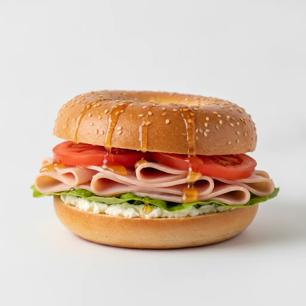 Turkey and Hot Honey Bagel (Onion Bagel) Turkey and Hot Honey Bagel (Onion Bagel)