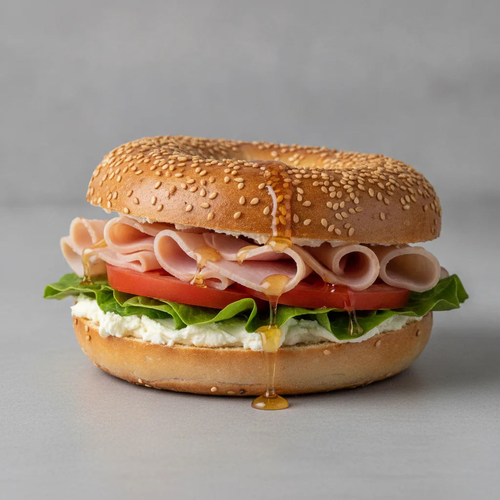 Turkey and Hot Honey Bagel (Sesame Bagel) Turkey and Hot Honey Bagel (Sesame Bagel)