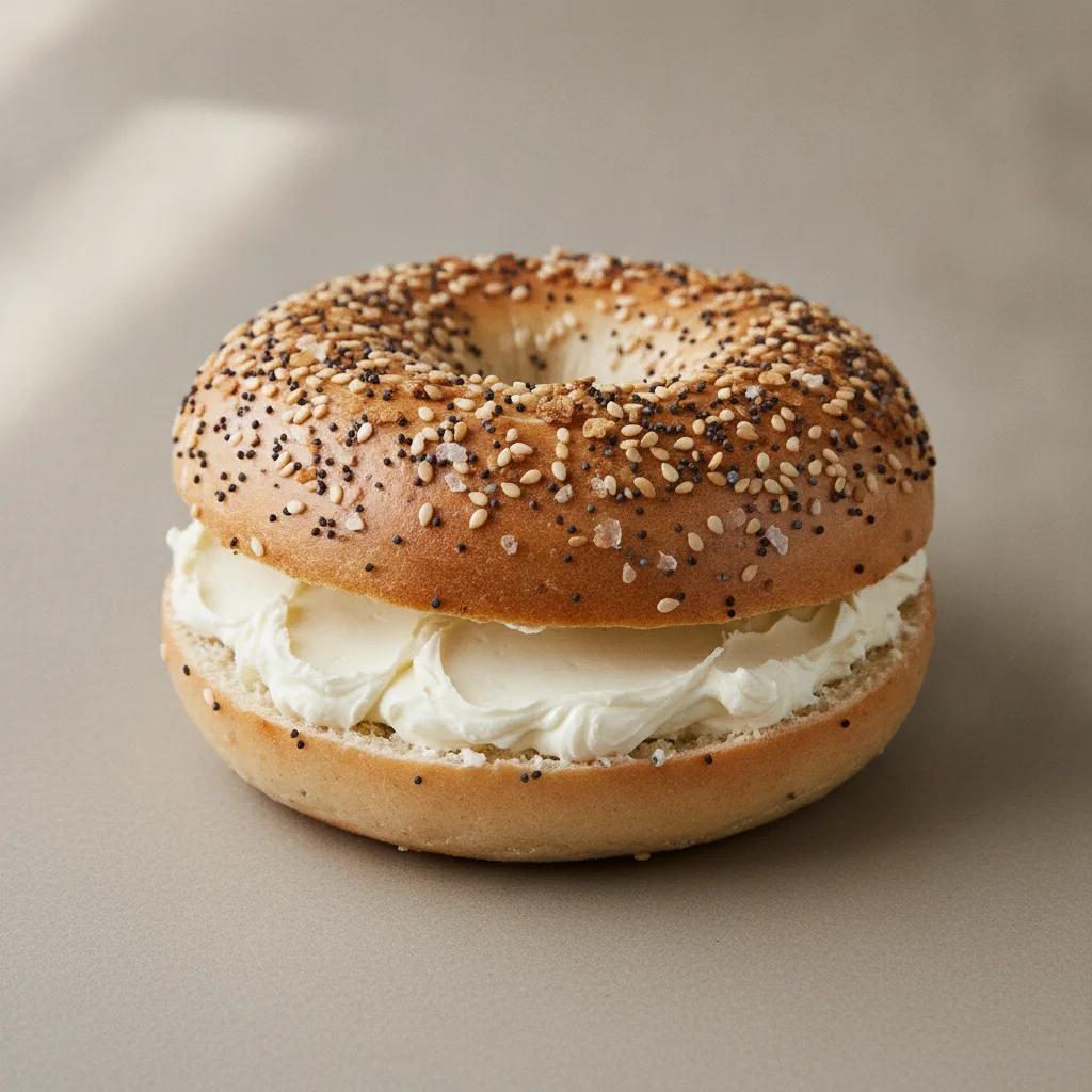 Plain Cream Cheese Bagel (Everything Bagel) Plain Cream Cheese Bagel (Everything Bagel)