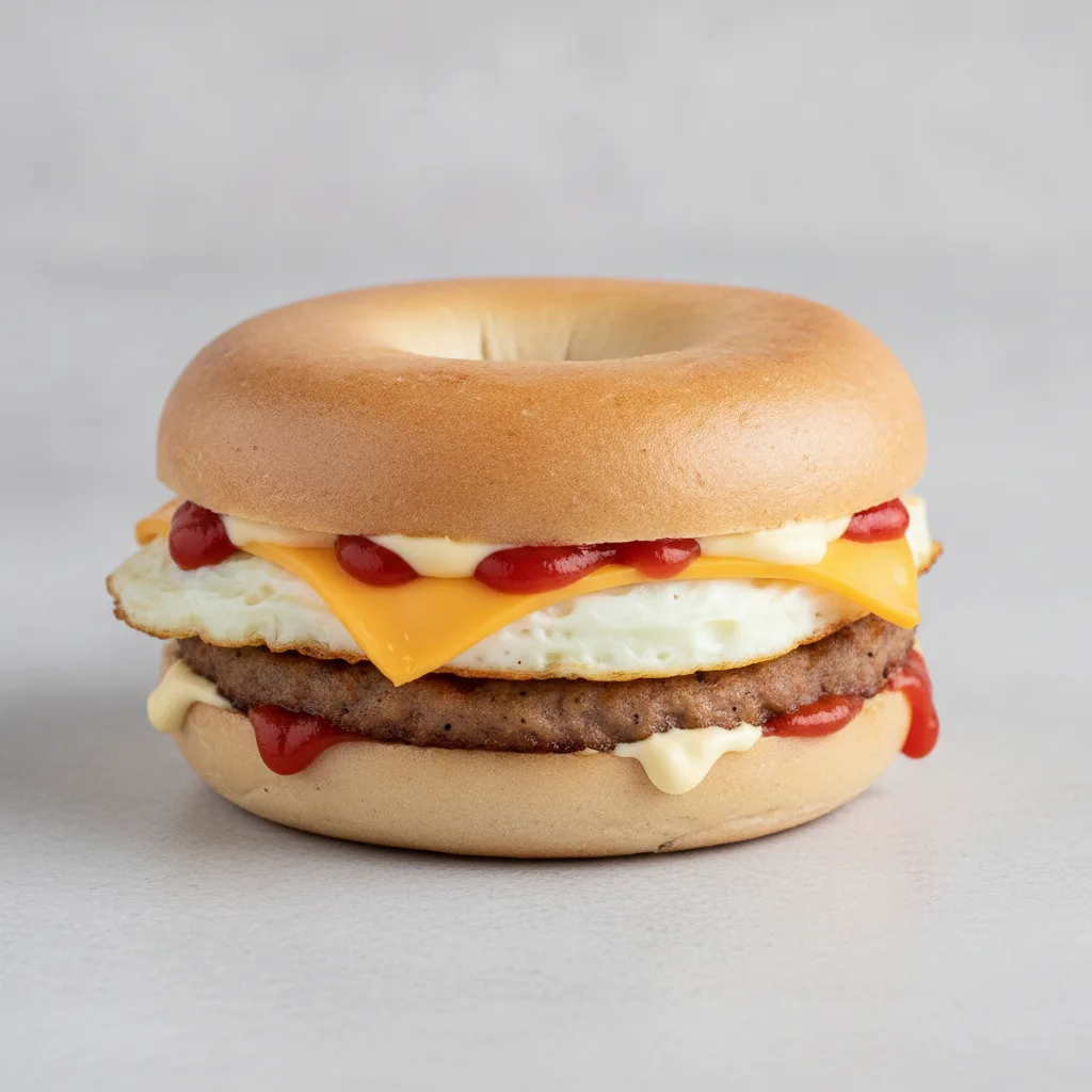 Egg and Cheese Bagel + Sausage (Plain Bagel) Egg and Cheese Bagel + Sausage (Plain Bagel)
