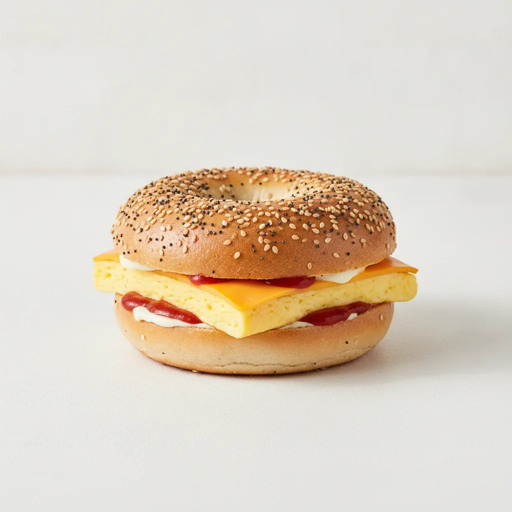 Egg and Cheese Bagel (Everything Bagel) Egg and Cheese Bagel (Everything Bagel)