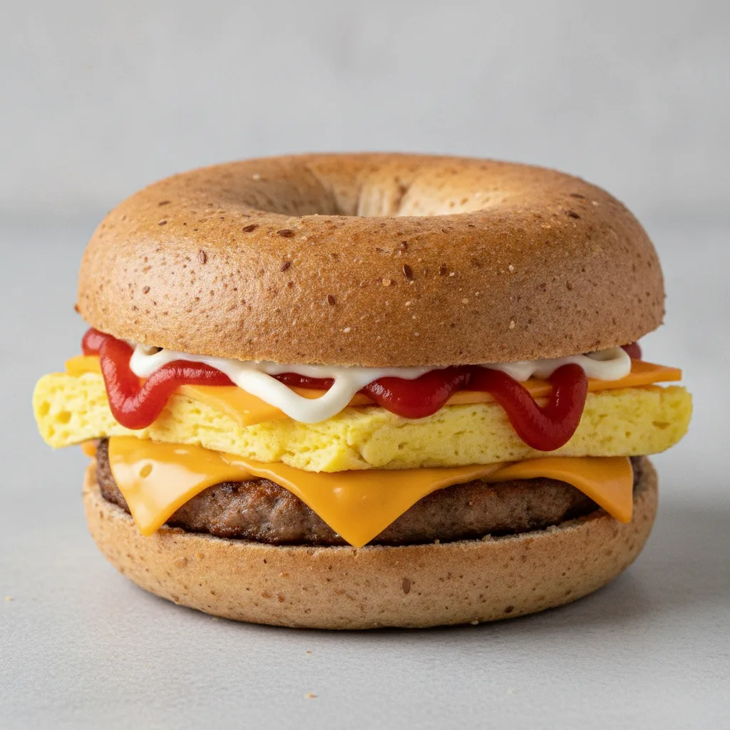 Egg and Cheese Bagel + Sausage (Whole Wheat Bagel) Egg and Cheese Bagel + Sausage (Whole Wheat Bagel)