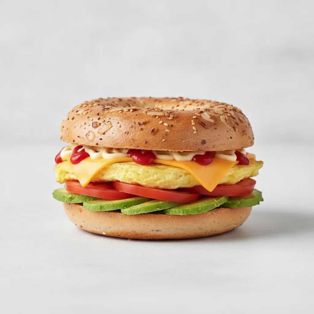 Avocado and Cheese Bagel (Onion Bagel) Avocado and Cheese Bagel (Onion Bagel)
