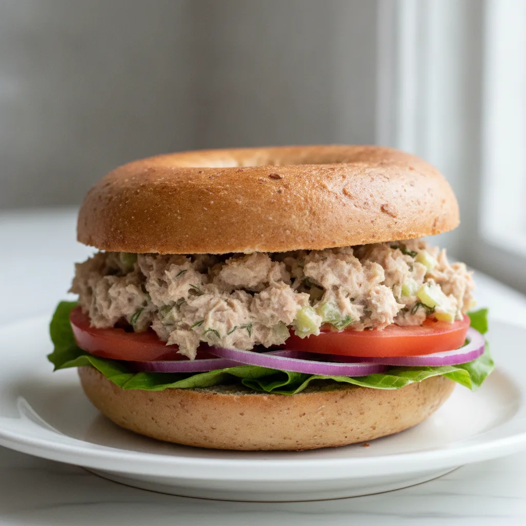 Tuna Salad Spread Bagel (Whole Wheat Bagel) Tuna Salad Spread Bagel (Whole Wheat Bagel)
