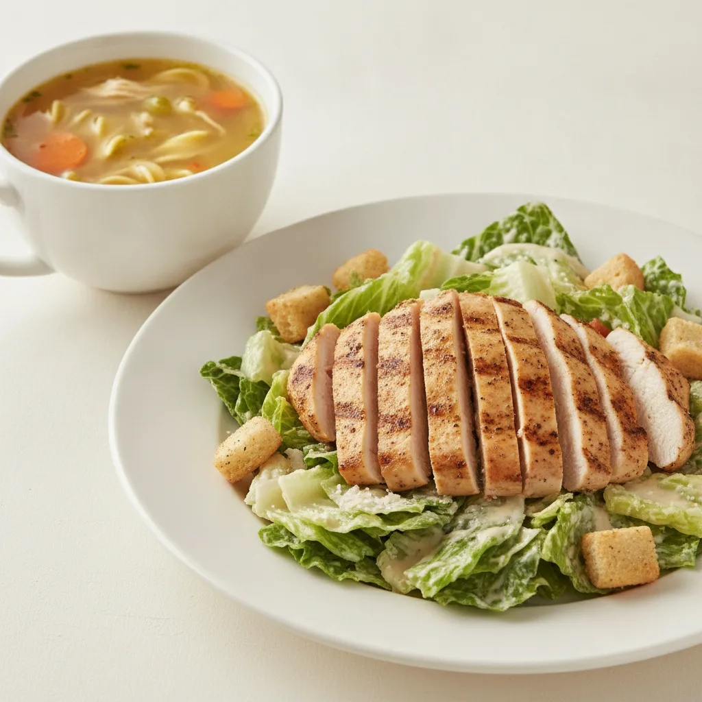 Chicken Noodle Soup + Caesar Salad with Chicken Combo Chicken Noodle Soup + Caesar Salad with Chicken Combo