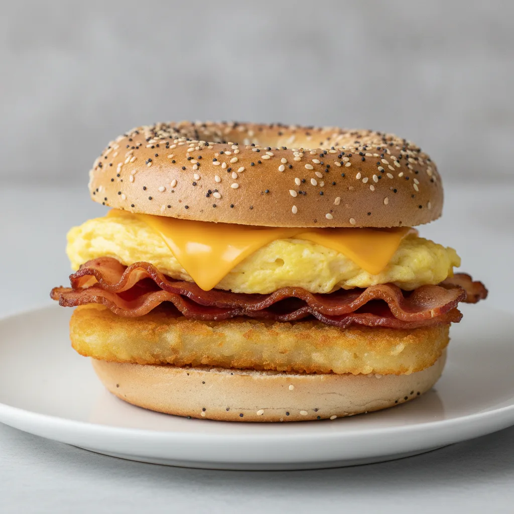 Breakfast Sandwich on a Bagel - Thick Cut Bacon