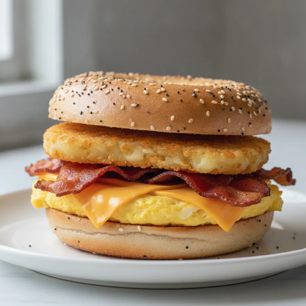 Breakfast Sandwich on a Bagel - Turkey Bacon