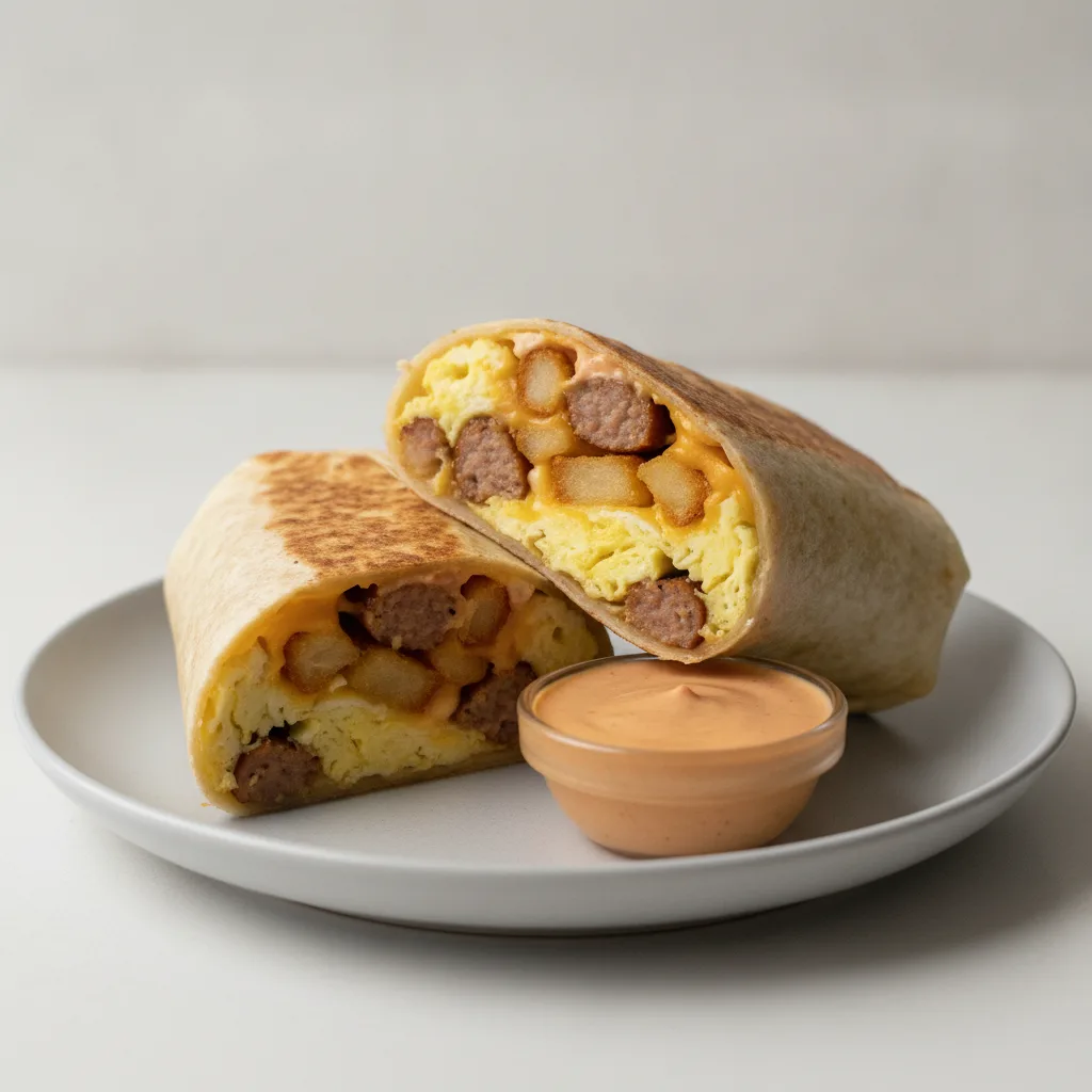 Breakfast Burrito - Pork Sausage + Chipotle Mayo