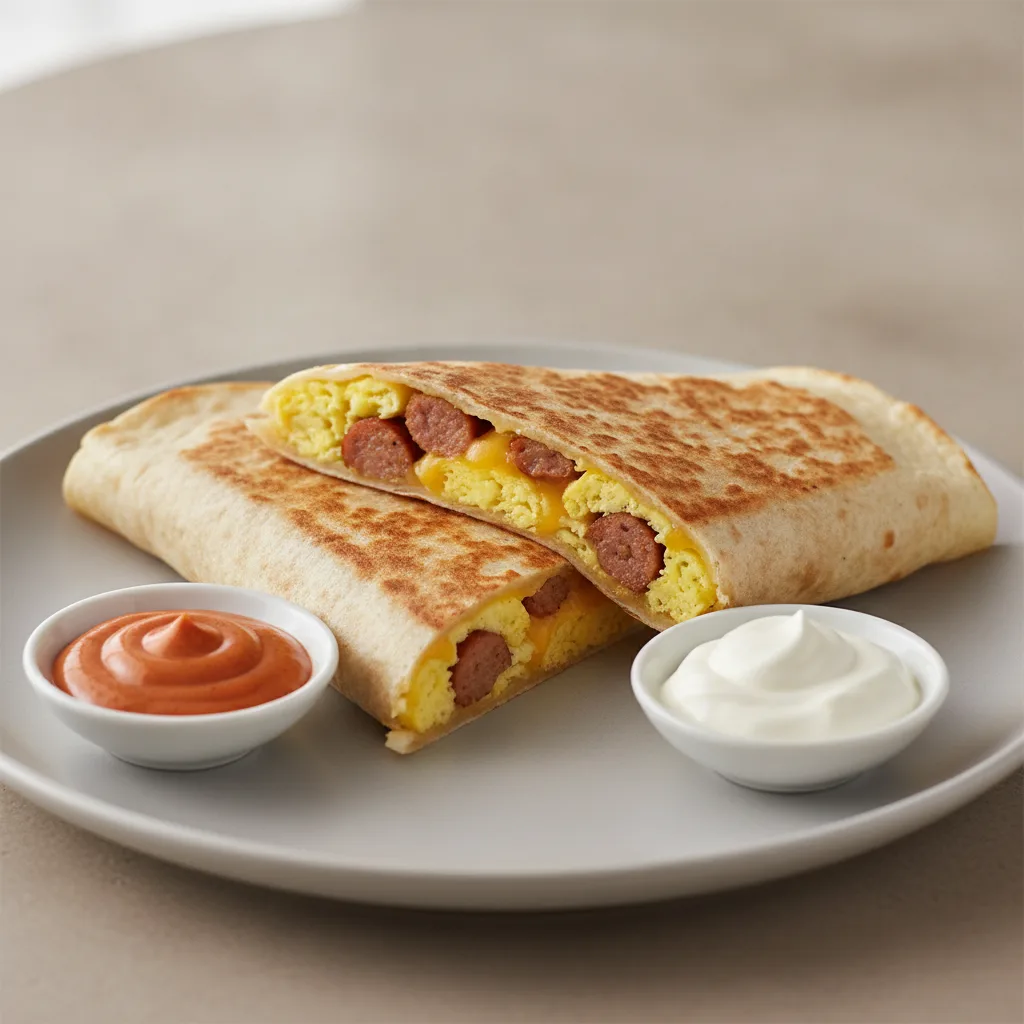Breakfast Quesadilla - Pork Sausage + Sour Cream