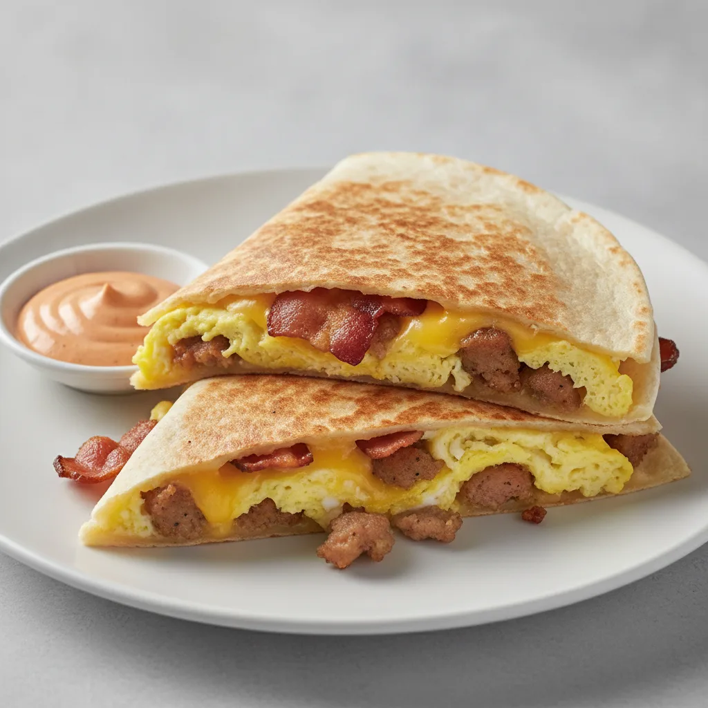 Breakfast Quesadilla - Pork Sausage & Thick Cut Bacon