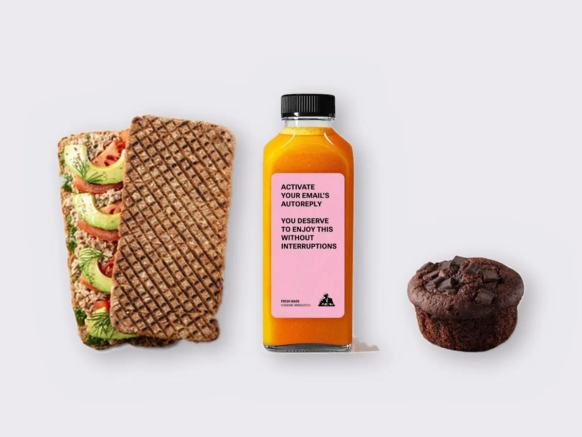 The Ultimate JOE Trio — Tunacado Sandwich, Go Away DOC, Chocolate Muffin