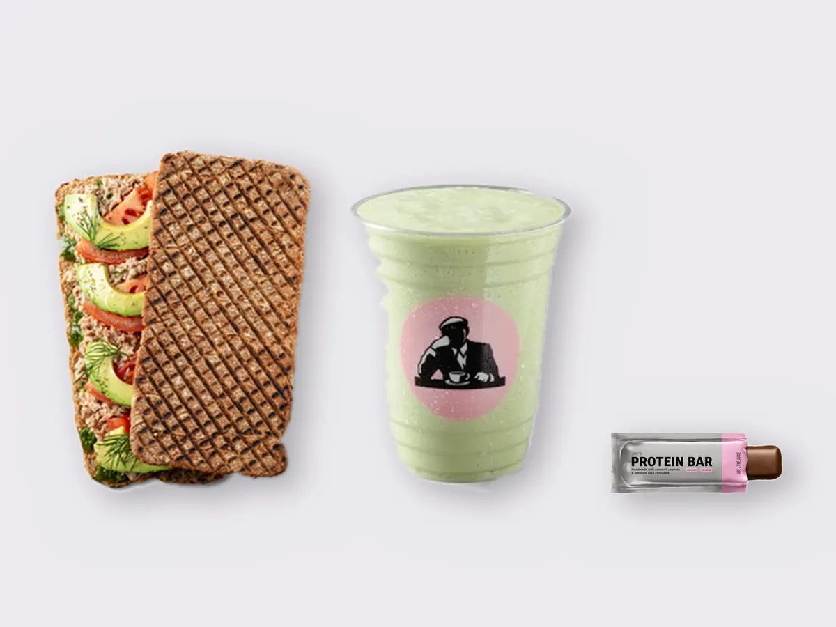 The Ultimate JOE Trio — Tunacado Sandwich, Avo Shake, JOE's Protein Bar
