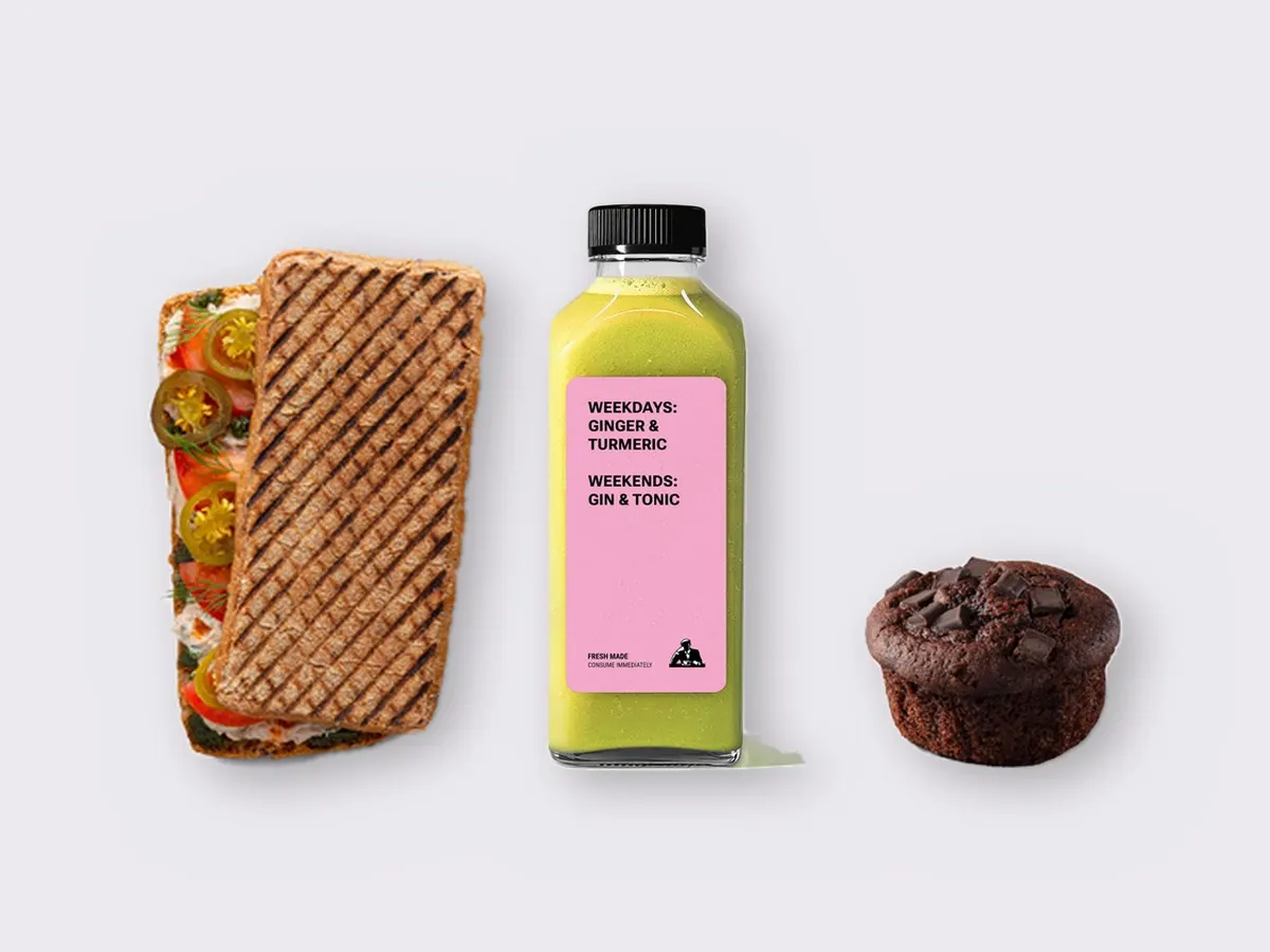The Ultimate JOE Trio — Spicy Tuna Sandwich, Green Sport, Chocolate Muffin The Ultimate JOE Trio — Spicy Tuna Sandwich, Green Sport, Chocolate Muffin