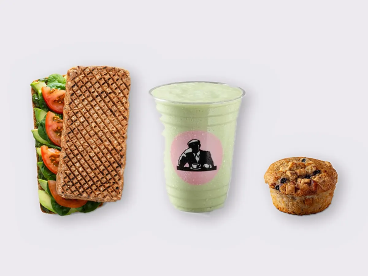 The Ultimate JOE Trio — DF Avocado Sandwich, Avo Shake, Blueberry Muffin The Ultimate JOE Trio — DF Avocado Sandwich, Avo Shake, Blueberry Muffin