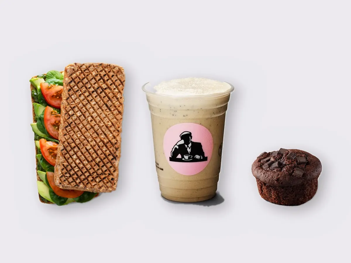 The Ultimate JOE Trio — DF Avocado Sandwich, Coffee Shake, Chocolate Muffin The Ultimate JOE Trio — DF Avocado Sandwich, Coffee Shake, Chocolate Muffin