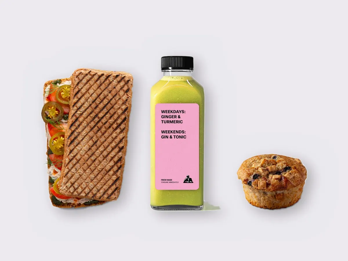 The Ultimate JOE Trio — Spicy Tuna Sandwich, Green Sport, Blueberry Muffin The Ultimate JOE Trio — Spicy Tuna Sandwich, Green Sport, Blueberry Muffin