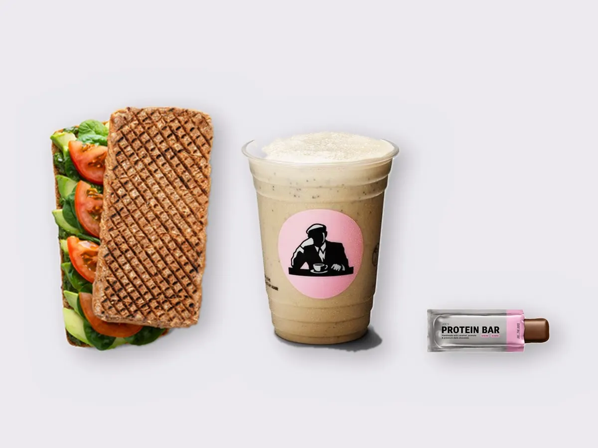 The Ultimate JOE Trio — DF Avocado Sandwich, Coffee Shake, JOE's Protein Bar The Ultimate JOE Trio — DF Avocado Sandwich, Coffee Shake, JOE's Protein Bar