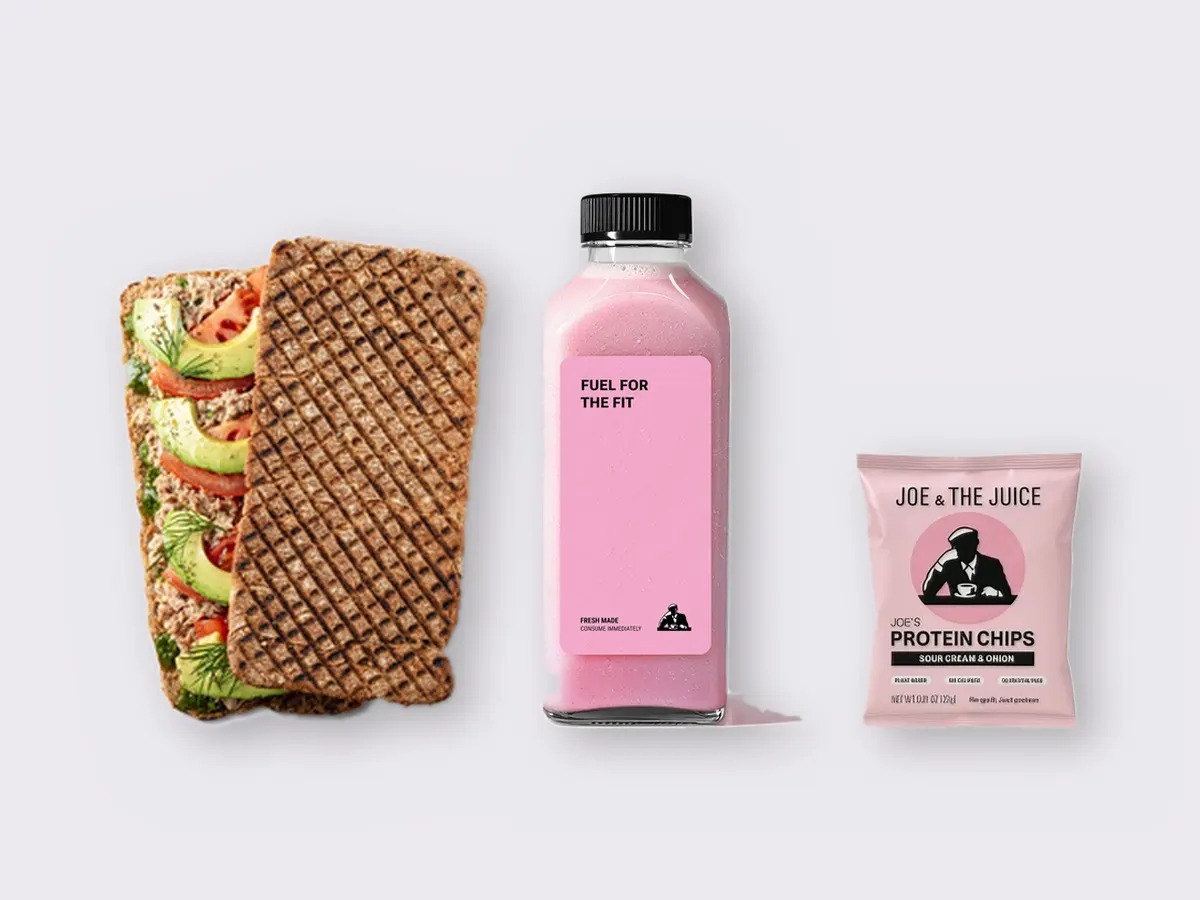 The Ultimate JOE Trio — Tunacado Sandwich, Power Shake, JOE's Protein Chips