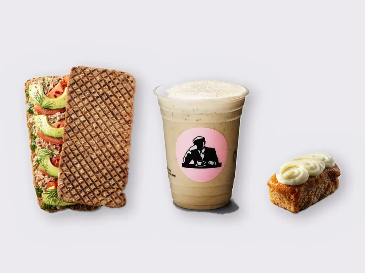 The Ultimate JOE Trio — Tunacado Sandwich, Coffee Shake, Carrot Cake