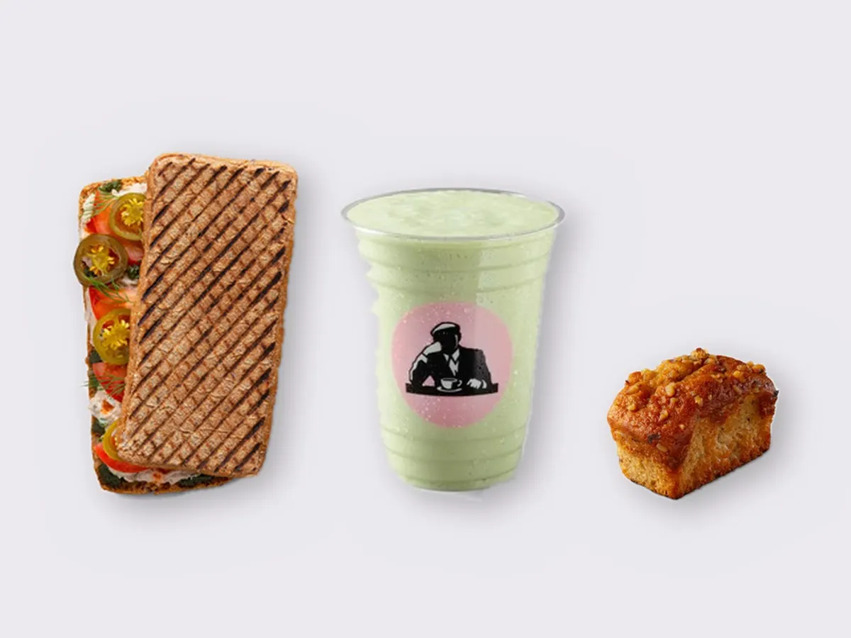 The Ultimate JOE Trio — Spicy Tuna Sandwich, Avo Shake, Banana Bread
