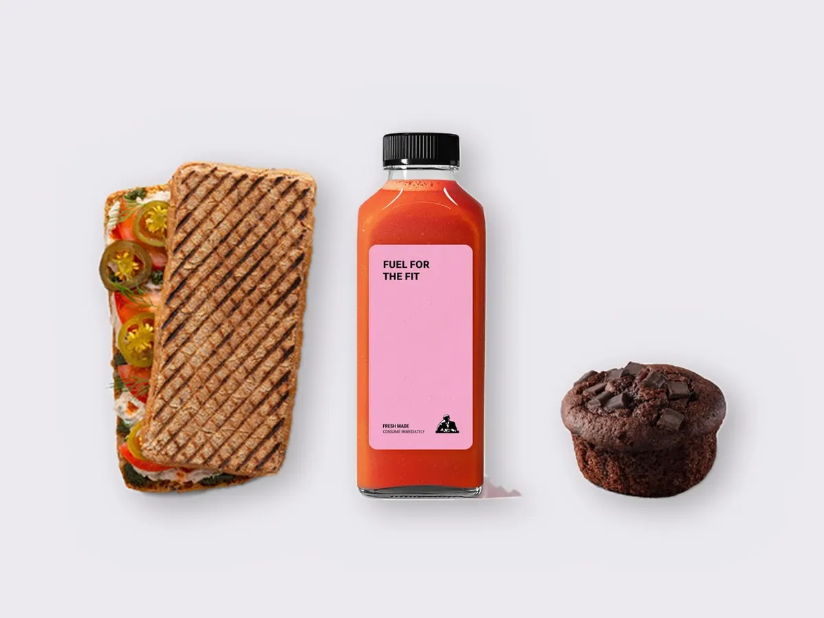 The Ultimate JOE Trio — Spicy Tuna Sandwich, Stress Down, Chocolate Muffin