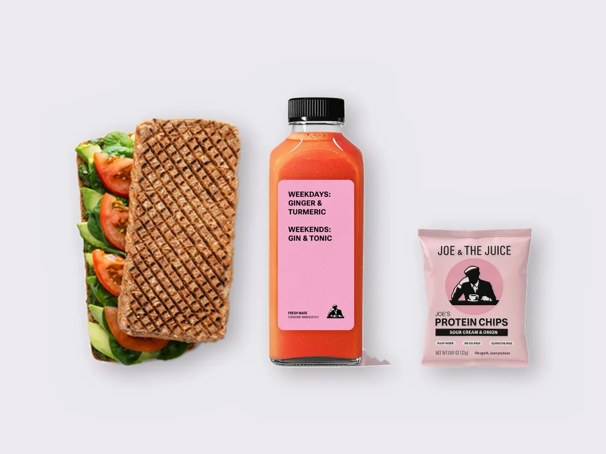 The Ultimate JOE Trio — DF Avocado Sandwich, Pick Me Up, JOE's Protein Chips