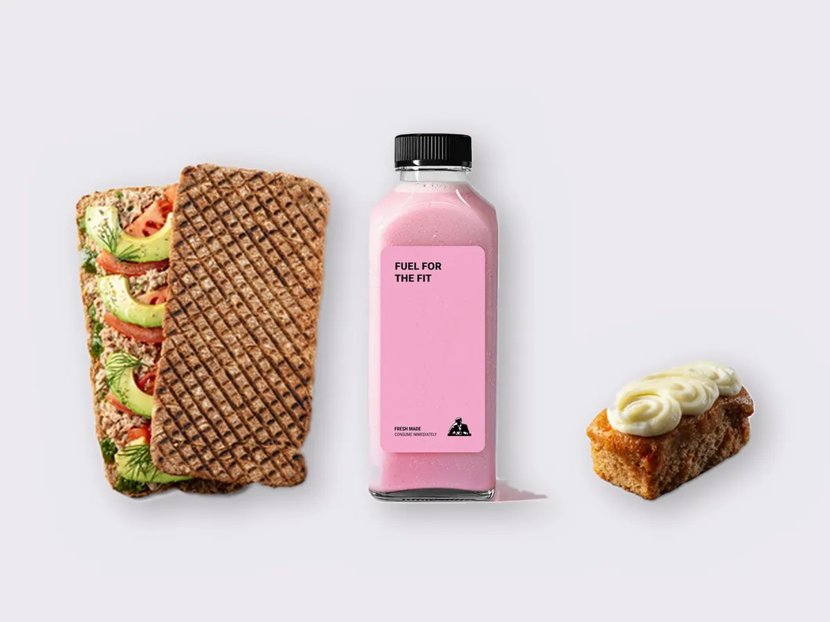 The Ultimate JOE Trio — Tunacado Sandwich, Power Shake, Carrot Cake