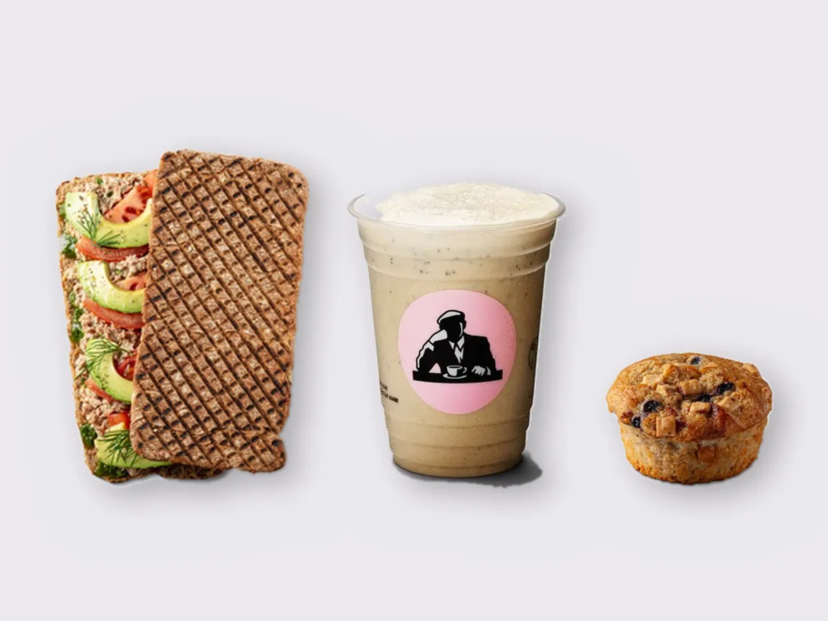 The Ultimate JOE Trio — Tunacado Sandwich, Coffee Shake, Blueberry Muffin