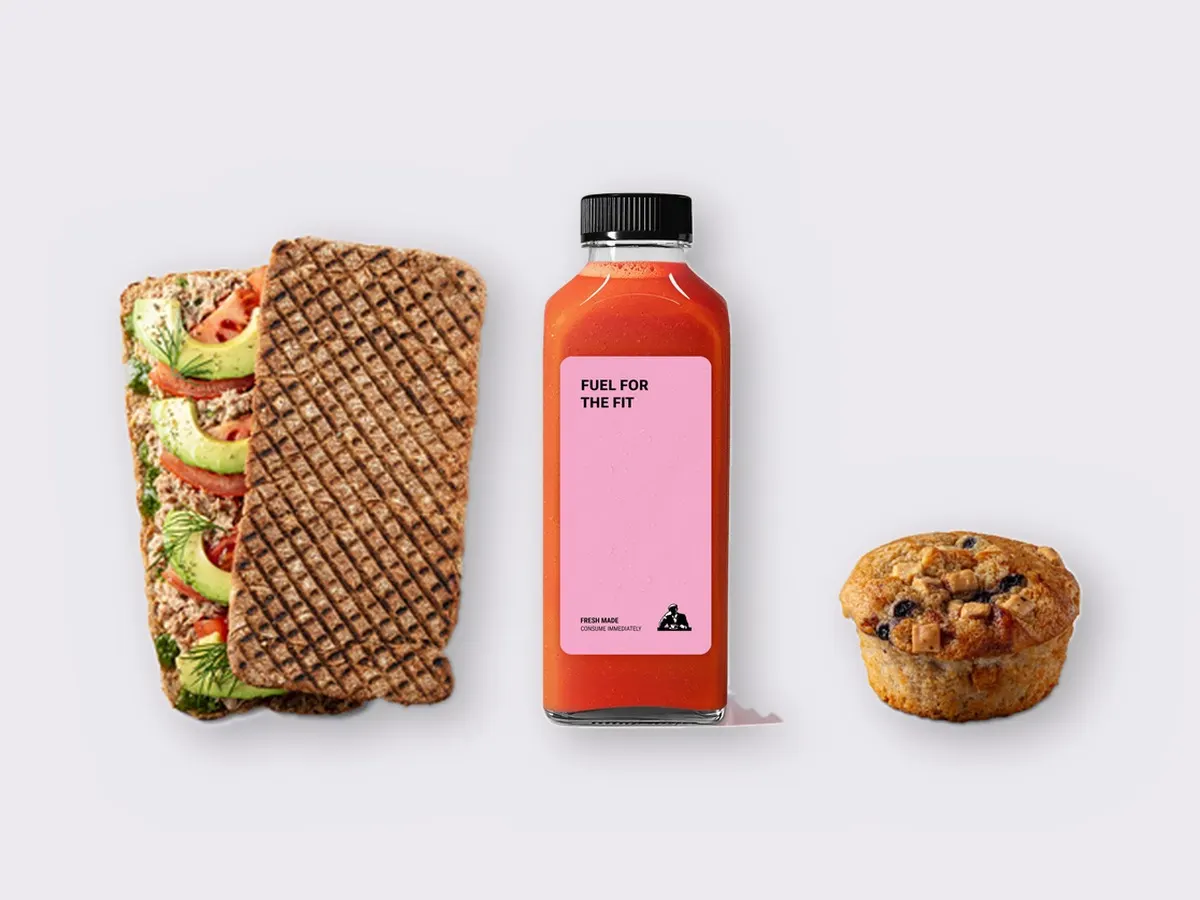 The Ultimate JOE Trio — Tunacado Sandwich, Stress Down, Blueberry Muffin