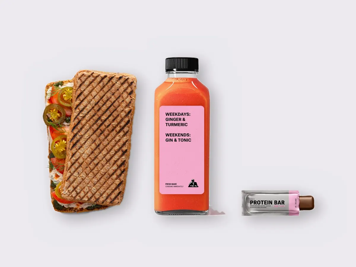 The Ultimate JOE Trio — Spicy Tuna Sandwich, Pick Me Up, JOE's Protein Bar