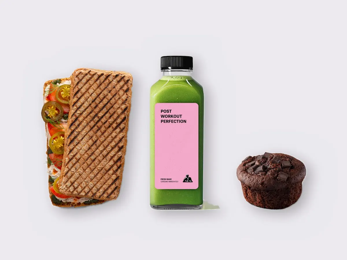 The Ultimate JOE Trio — Spicy Tuna Sandwich, Prince of Green, Chocolate Muffin