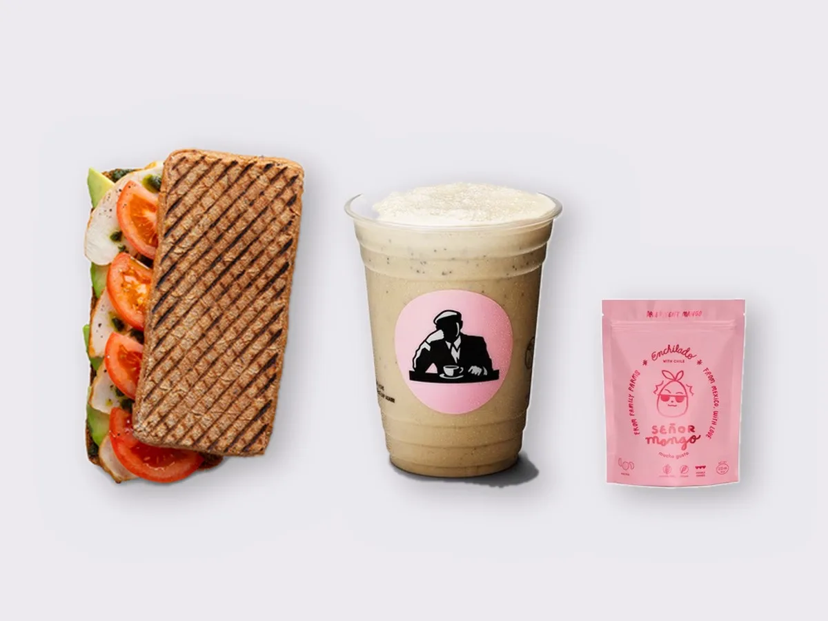 The Ultimate JOE Trio — JOE's Club Sandwich, Coffee Shake, Tangy Mango Bites