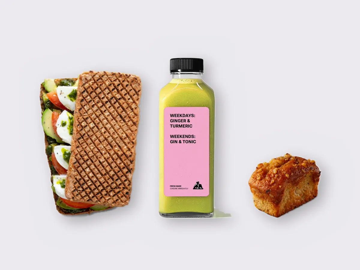 The Ultimate JOE Trio — Avocado Sandwich, Green Sport, Banana Bread