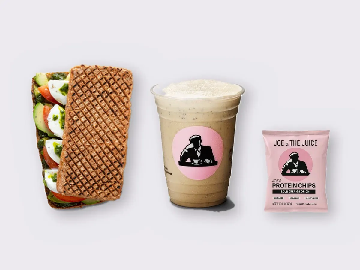 The Ultimate JOE Trio — Avocado Sandwich, Coffee Shake, JOE's Protein Chips
