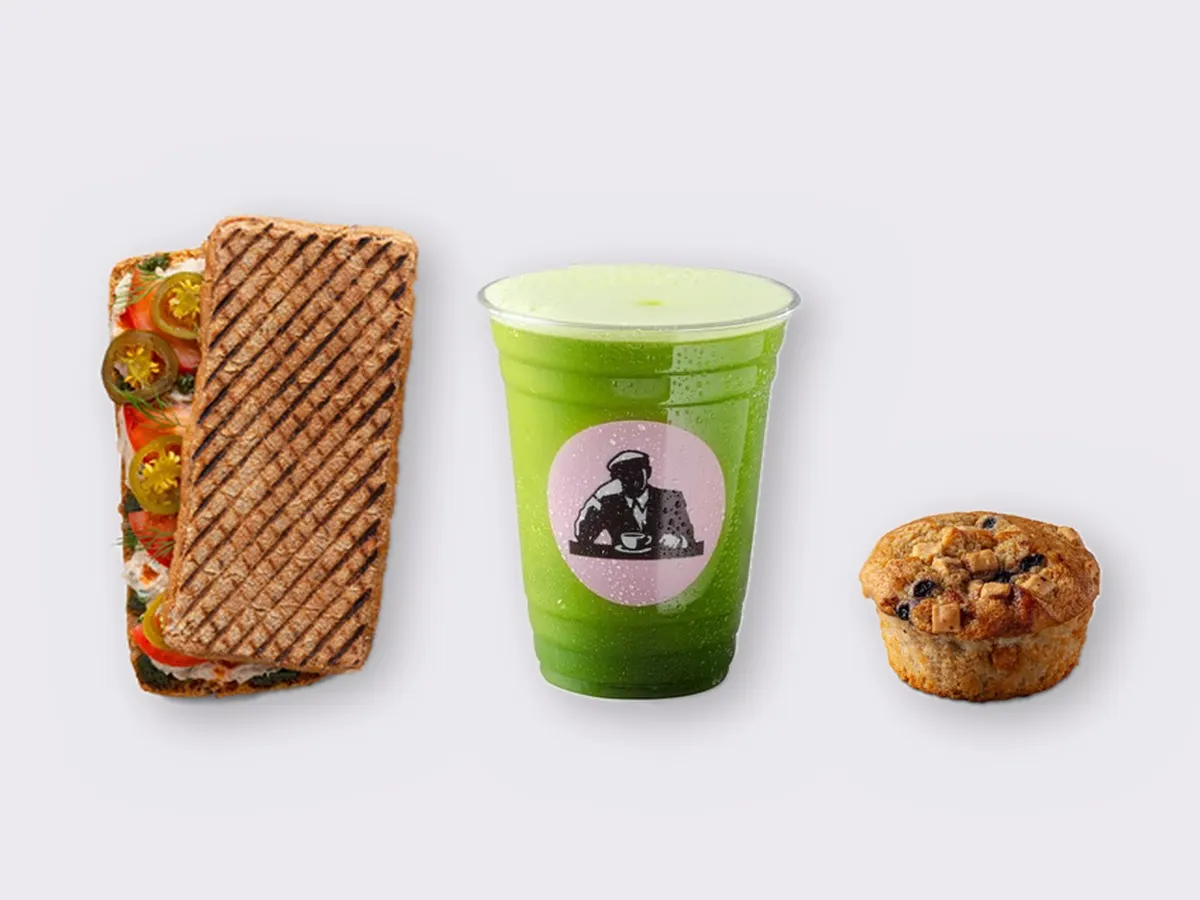 The Ultimate JOE Trio — Spicy Tuna Sandwich, Green Tonic, Blueberry Muffin The Ultimate JOE Trio — Spicy Tuna Sandwich, Green Tonic, Blueberry Muffin