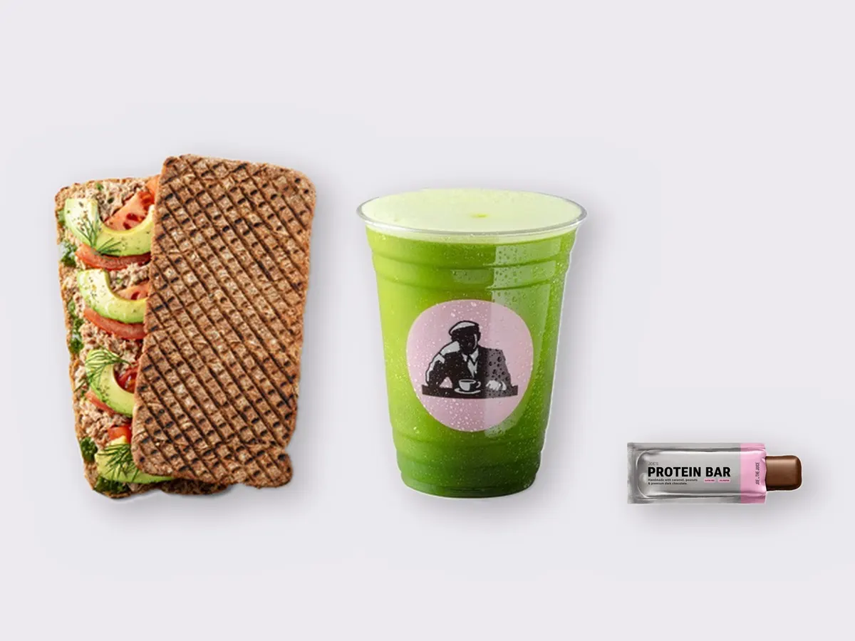 The Ultimate JOE Trio — Tunacado Sandwich, Green Tonic, JOE's Protein Bar The Ultimate JOE Trio — Tunacado Sandwich, Green Tonic, JOE's Protein Bar