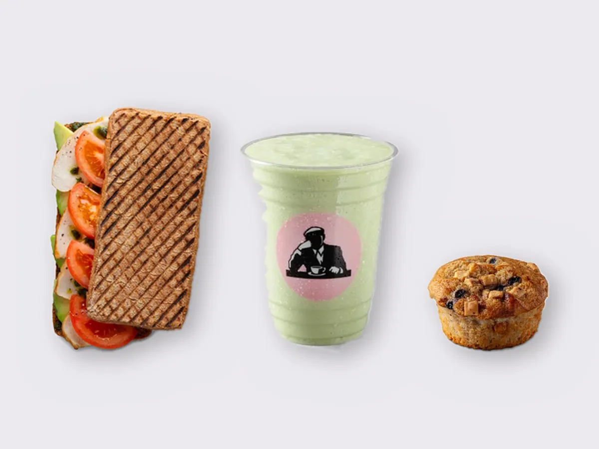The Ultimate JOE Trio — JOE's Club Sandwich, Avo Shake, Blueberry Muffin The Ultimate JOE Trio — JOE's Club Sandwich, Avo Shake, Blueberry Muffin
