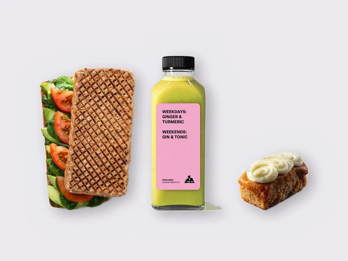 The Ultimate JOE Trio — DF Avocado Sandwich, Green Sport, Carrot Cake