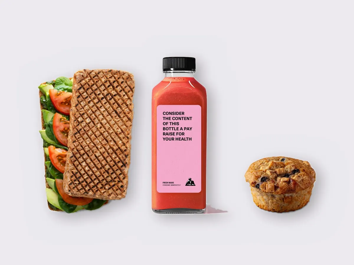 The Ultimate JOE Trio — DF Avocado Sandwich, Iron Man, Blueberry Muffin