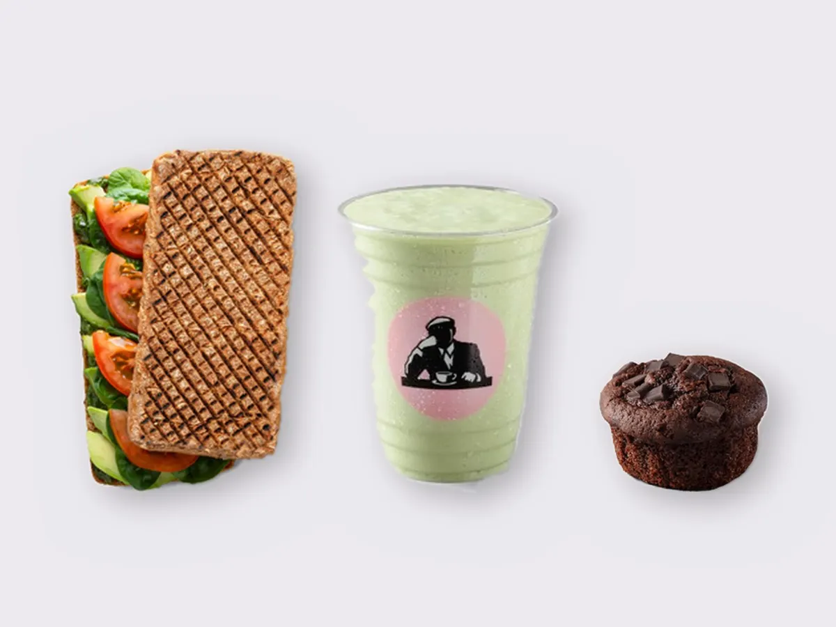 The Ultimate JOE Trio — DF Avocado Sandwich, Avo Shake, Chocolate Muffin
