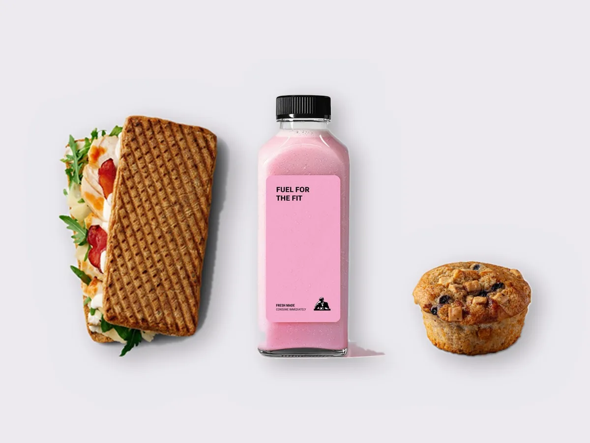 The Ultimate JOE Trio — JOE's Spicy Caesar, Power Shake, Blueberry Muffin