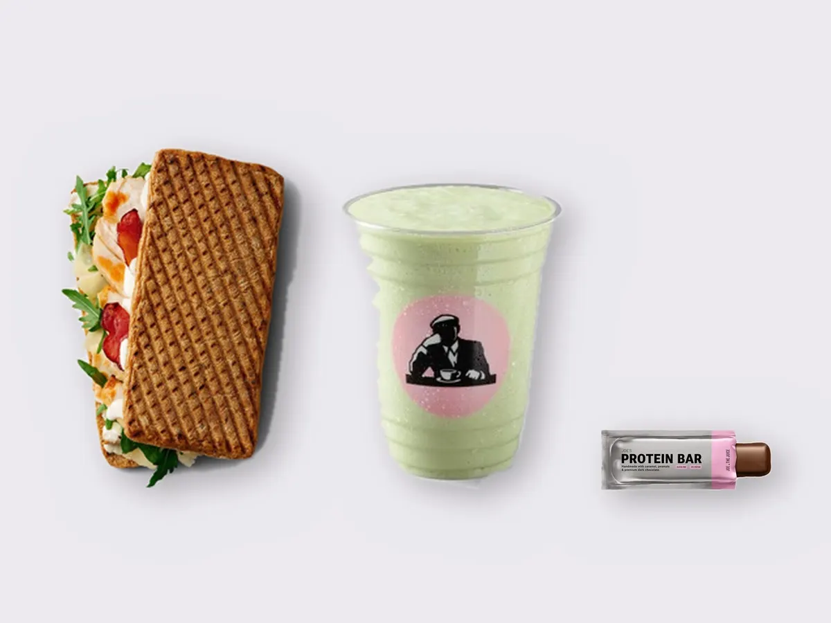The Ultimate JOE Trio — JOE's Spicy Caesar, Avo Shake, JOE's Protein Bar