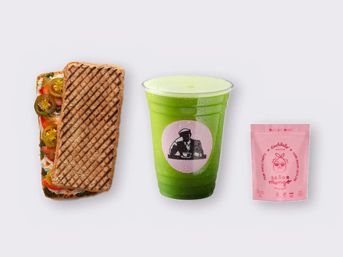 The Ultimate JOE Trio — Spicy Tuna Sandwich, Green Tonic, Tangy Mango Bites