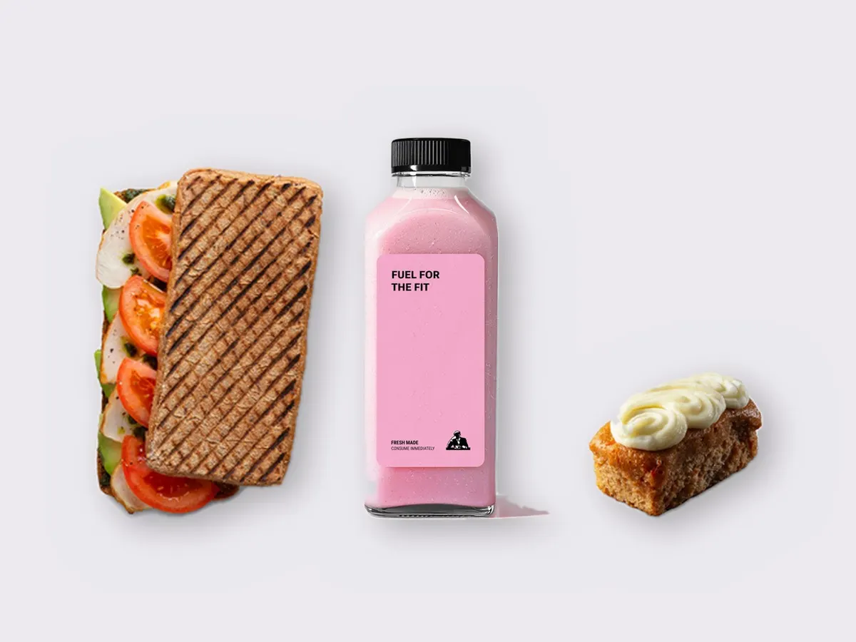 The Ultimate JOE Trio — JOE's Club Sandwich, Power Shake, Carrot Cake