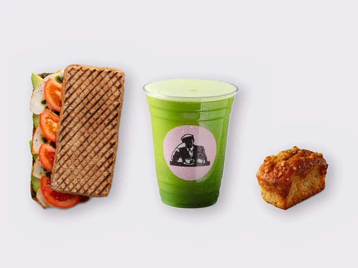 The Ultimate JOE Trio — JOE's Club Sandwich, Green Tonic, Banana Bread