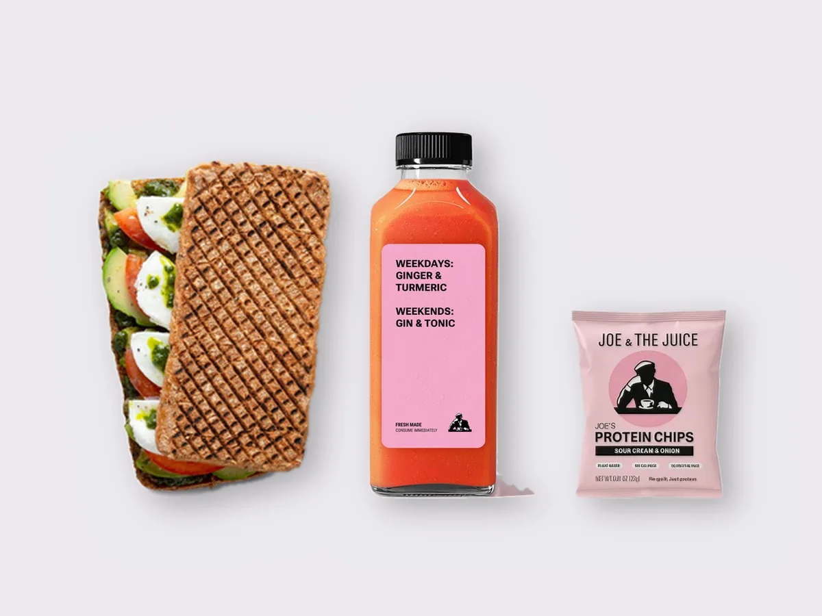 The Ultimate JOE Trio — Avocado Sandwich, Pick Me Up, JOE's Protein Chips