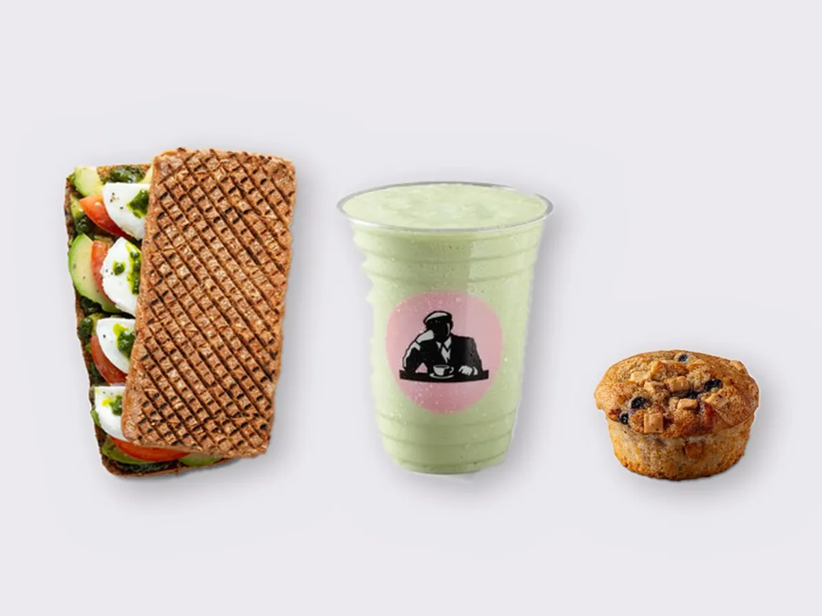 The Ultimate JOE Trio — Avocado Sandwich, Avo Shake, Blueberry Muffin